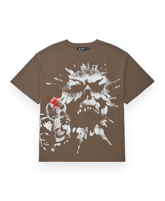 X RATED SKULL TEE TAUPE HAZE