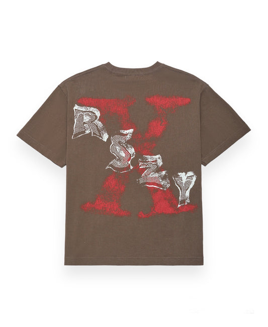 X RATED SKULL TEE TAUPE HAZE